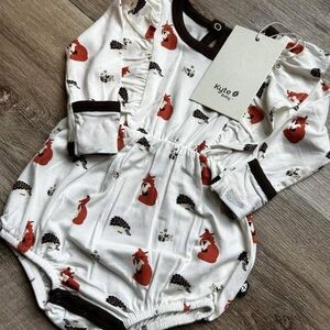 Kyte Baby sienna woodland bubble romper